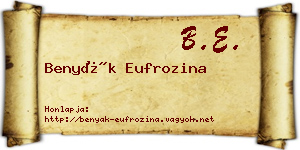 Benyák Eufrozina névjegykártya